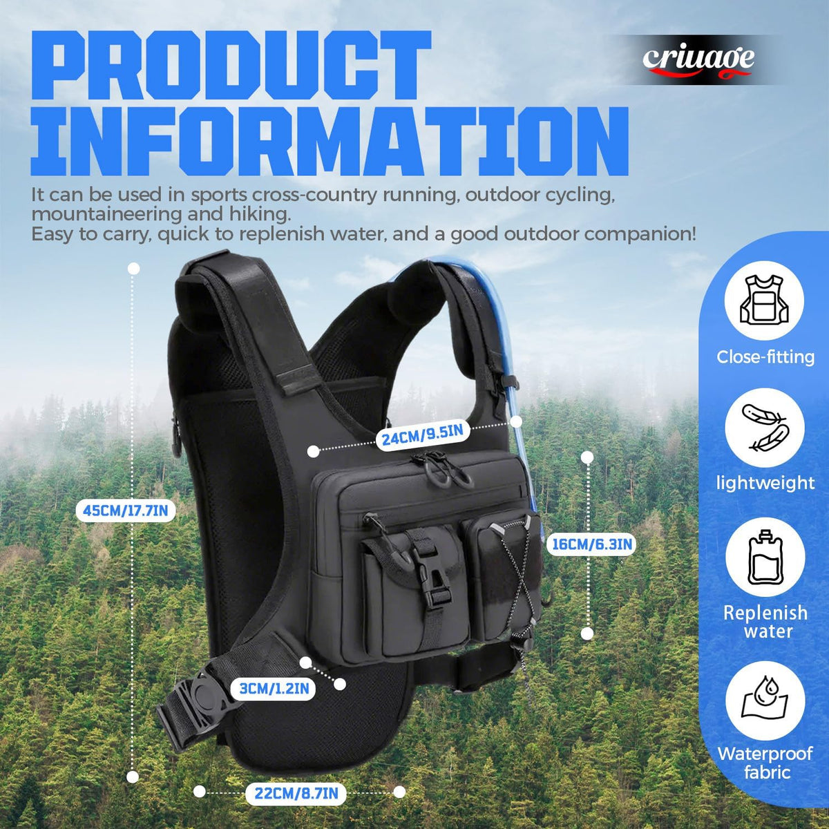 Fresh Fab Finds Sport Hydration Vest - Running Backpack With Water