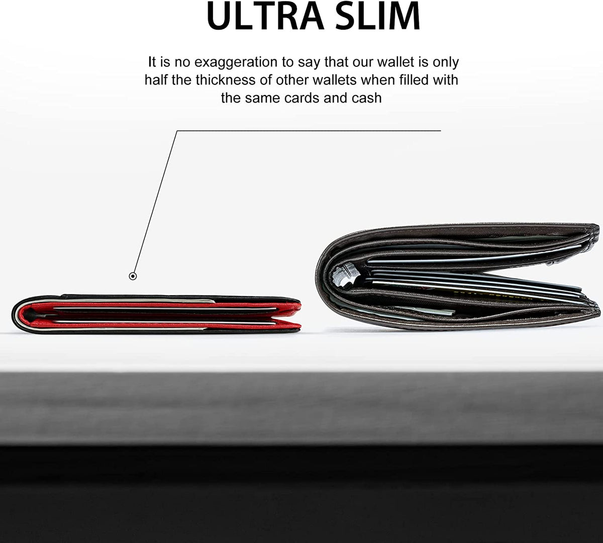 GSOIAX Slim RFID Blocking Wallet For Men - Genuine Leather Carbon Fiber Bifold With Money Clip - View #5
