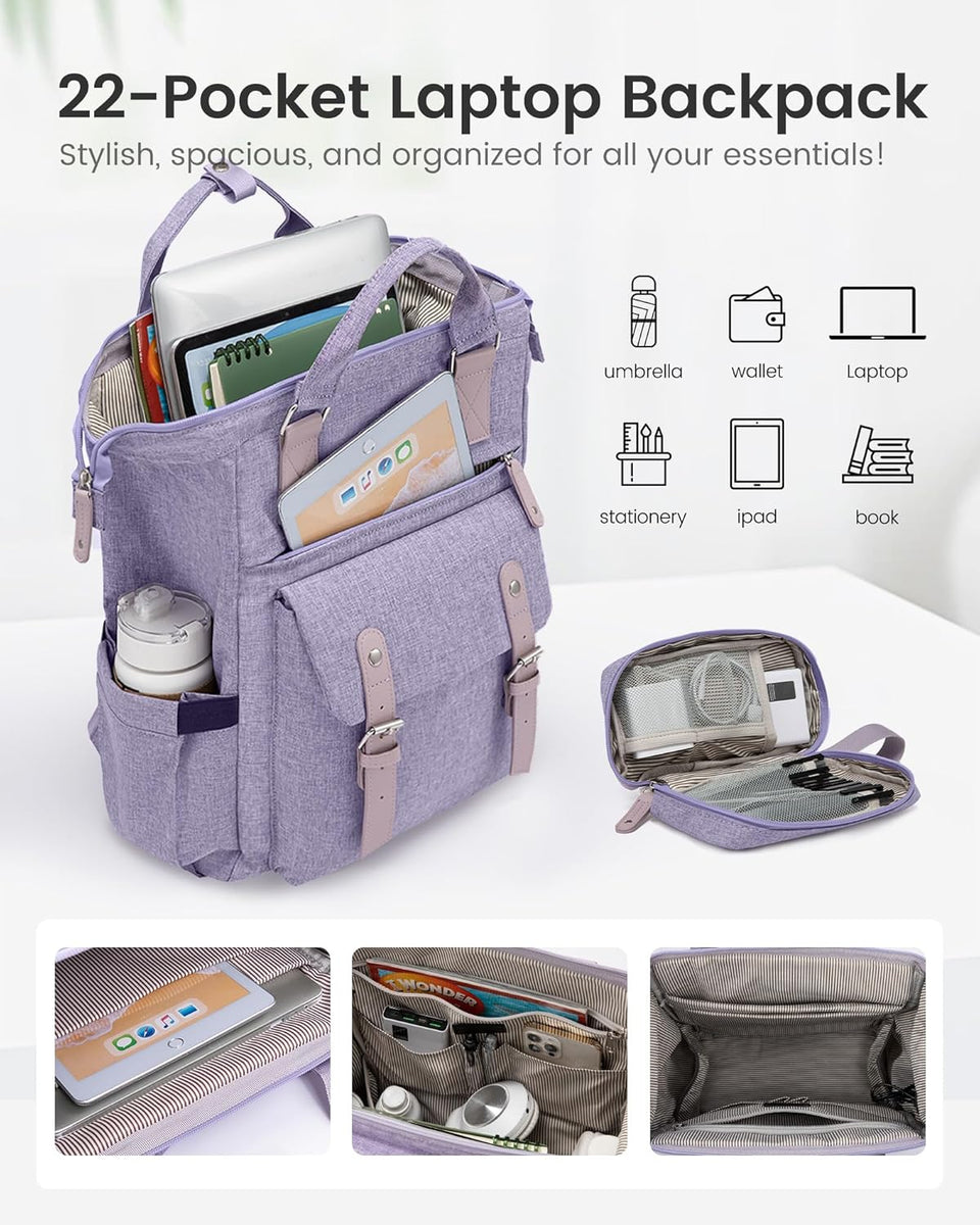 LOVEVOOK 15.6 Inch Purple Laptop Backpack – Kinzd