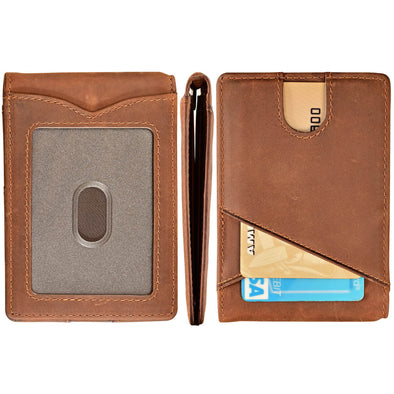 Crazy Horse Leather Bifold Wallet