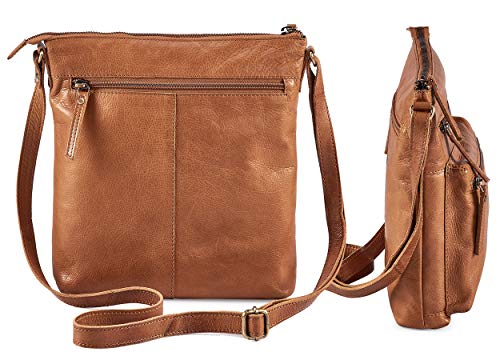 Wise Owl Accessories Real Leather  Crossbody Handbags  for Women -Premium Crossover Over the Shoulder Bag