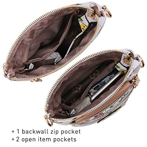 Dasein Women  Crossbody Bag  Shoulder Purses Multi Zipper Pockets  Handbag
