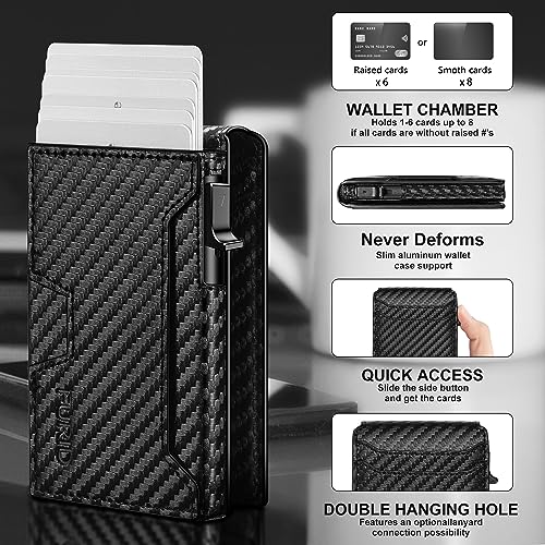 Airtag Wallet-Smart Wallet-Air Tag Wallet for Men, Carbon Fiber Wallet with Airtag Holder, RFID Pop Up wallet, Credit Card Holder, Wallet for Men Slim Minimalist