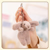 Cute Bunny Plush Keychain for Backpack, 3.5" Inch Mini Rabbit Keychain Purse Charm Pendant Gift for Women (Gray Pink)