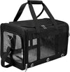 Soft Sided Cat/Dog Carrier,Collapsible Pets Travel Carriers for Pet/Puppy with Shoulder Strap & Removable Mat,Mesh Top Load Small Dogs/Cats Carry Bag up to 17 Lbs TSA Airline Approved（Black,M）