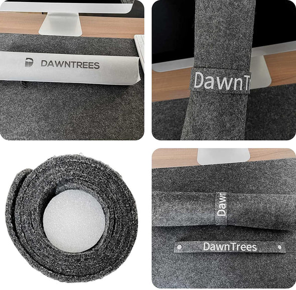 Felt Desk Mat | Computer Mat for Desk(36X12Inches) | Large Felt Mouse Pad and Keyboard Mat | Desk Protector for Office | Dark Gray