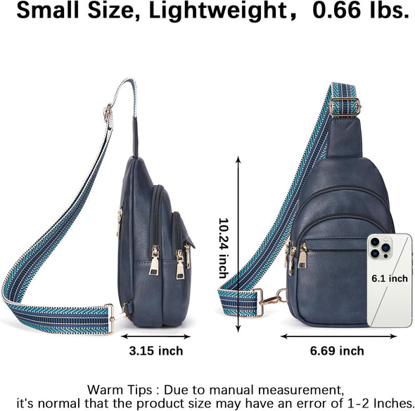 BOSTANTEN Small Sling Bag for Women Leather Crossbody Bags Fanny Pack Chest Bag for Travel