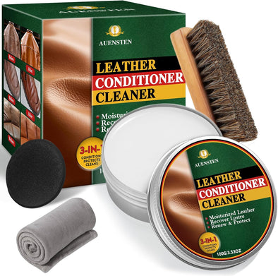 Mink Oil Leather Conditioner, Leather Cleaner with Sponge, All-Natural Leather Softener and Leather Care Restore
