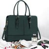 Laptop Bag for Women Leather Work Tote 15.6 Inch Laptop for Computer Bag Waterproof Business Office Professional Large Capacity Handbag Shoulder Bag Deepgreen