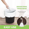 4 Gallon 140 Counts Strong Drawstring Trash Bags Garbage Bags by Teivio, Bathroom Trash Can Bin Liners, Small Plastic Bags for Home Office Kitchen, White