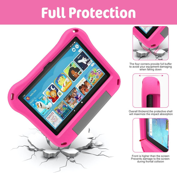 Fire HD 8 Tablet Case for Kids,Kindle Fire HD 8 Case,Amazon Fire Tablet 8 Cases,Dihines Shockproof Handle Stand Kids Case Cover for Amazon Kindle Fire HD 8/8 Plus(12/10Th Generation,2022/2024 Release)