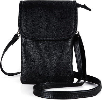 Befen Genuine Leather Small Crossbody Bags for Women Cell Phone Bag Cross Body Purses,Silver Zipper
