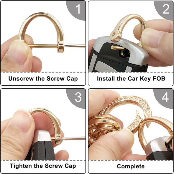 Microfiber Leather Wristlet Keychain,Wrist Keychain Car Key Chain with 5 Key Ring and Anti-Lost D Ring