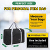 Personal Item Bag for Airlines - Foldable Travel Bag 18X14X8 Small Duffle Bag for Spirit Frontier Weekender Overnight - Black