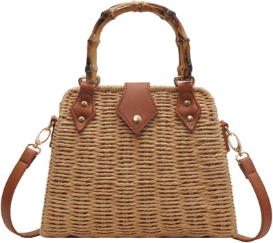 Cross Body Handbags for Women Straw Woven Beach Bag 2025 Summer Handmade Purses Wicker Rattan Bag Holiday