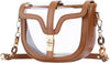 KKXIU Clear Crossbody Bag for Women Stadium Approved Vegan Leather Concert Shoulder Sports See-Through Purse