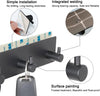 Key Holder for Wall with 2 Self-Adhesive Tapes, No Damage Key Holder Rack for Wall with 3 Key Hooks for Entryway, Door, Bathroom, Kitchen(Black)