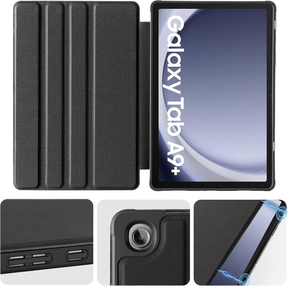 Cobak Case for Samsung Galaxy Tab A9 plus 10.9-Inch 2023, Multi-Viewing Angles, All New PU Leather Smart Cover with Auto Sleep Wake Feature for Samsung Galaxy Tab A9 + Tablet