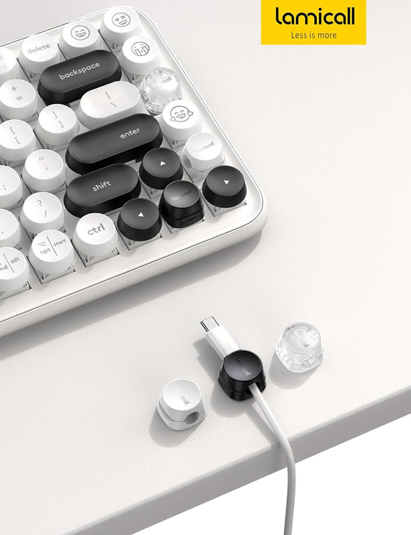 6Pack Cord Organizer, Desk Accessories - Lamicall Clear Desktop Cord Management, Mother'S Day for Mother, Office Workspace Organizer Accessories, Nightstand Wire Keeper Desk Decor, Office Must Haves