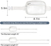 Veckle Clear Fanny Pack Stadium Approved - Clear Bag for Stadium Events Large Belt Bag for Women Transparent Waist Bag Crossbody with Adjustable Strap for Sports Concerts, White