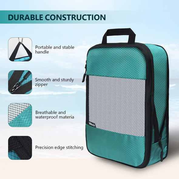 Compression Packing Cubes for Suitcases,5 Set Travel Essentials, Lightweight Luggage Organizer Bags, Travel Cubes for Carry On