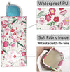 WOW DING 3 PACK Sunglasses Case, Eyeglasses Pouch for Women, Portable Leather Soft Glasses Cases with Cleaning Cloth