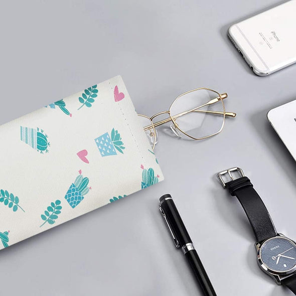 WOW DING 6PCS Eyeglass Pouch, Eyeglasses Cases for Women, Sunglasses Case, Soft Portable Glasses Pouch Bag