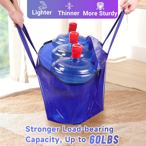 8 Pack Moving Storage Bags Heavy-Duty with Zippers and Reinforced Handles, Moving Supplies Packing Boxes for Moving, Storing, Saving Space, Blue Plastic Storage Totes 93 L (24 Gallon)