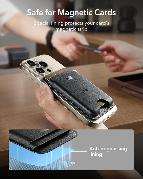 ESR for Magsafe Wallet with Find My Functionality, 5 Cards Holder, Rfid-Blocking, Strong Magnetic Wallet for Iphone, for Iphone 16/15/14/13/12 Series, Not for 13/12 Mini, Black