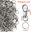 LEOBRO 240PCS Metal Swivel Snap Hooks and Key Rings, 120PCS Small Lobster Claw Keychains Clasps and 120PCS Key Chain Ring for Keychain Clip, Lanyard, Key, Jewelry Making, Art Crafts, Silver