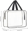 HAOGUAGUA 2-Piece Large Clear Makeup Cosmetic Organizer Bag, Plastic Tote Bags, Waterproof Transparent Handbag Purse