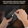 Slim Minimalist Airtag Card Wallet for Men, Front Pocket Premium Crazy Horse Leather Wallet with Airtag Holder, RFID Blocking Cash Credit Card Wallet Compatible with Airtag (Black)