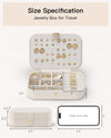Vlando Travel Jewelry Case for Mothers Day Teacher Appreciation Gifts, PU Leather Portable Small Jewelry Box for Rings, Necklaces, Bracelets, Earring Holder Organizer for Women Girls - Beige