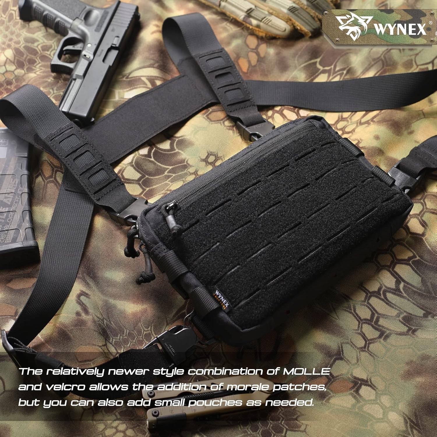 Chest Rig Backpack Adapter WYNEX Tactical Chest Rig Pack for Men, Running Chest Bag with Front Lo ...