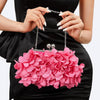 Women Elegant Evening Purse, Small Floral Clutch Bag with Detachable Chain for Wedding, Party, Prom