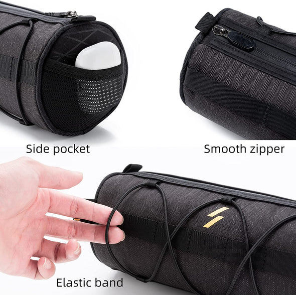 ROCKBROS Bike Handlebar Bag Small Bicycle Handle Bar Bag Handy Front Bike Bags Handlebar Storage Pouch Pack with Shoulder Strap Little Mountain Road Bike Barrel Bag