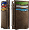 BULLIANT Slim Wallet for Men 12Cards,Easy Leather Wallet Card Holder Money Clip with Simplified Bill Folder&Magnetic Closure -RFID Blocking