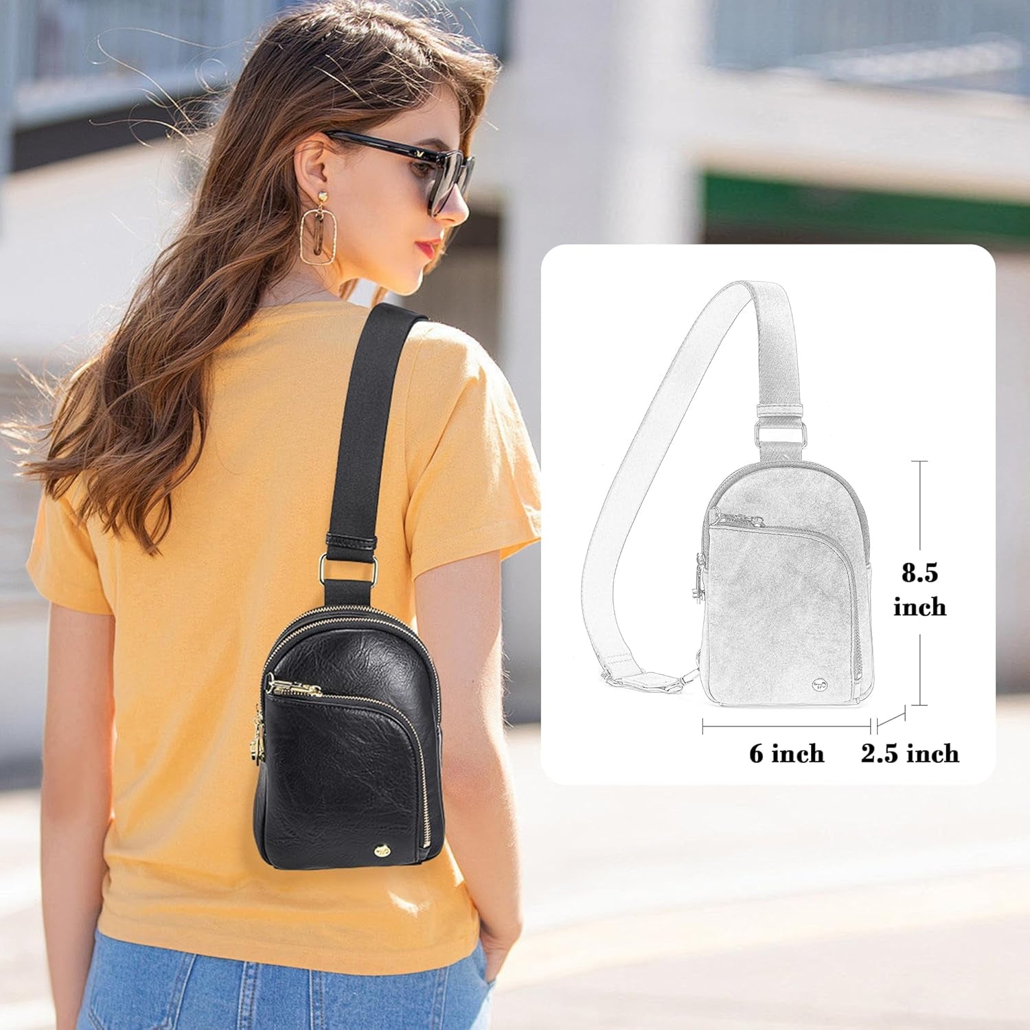 INICAT RFID Blocking Sling Bag, anti Theft Crossbody Bag for Women, Tr – Kinzd