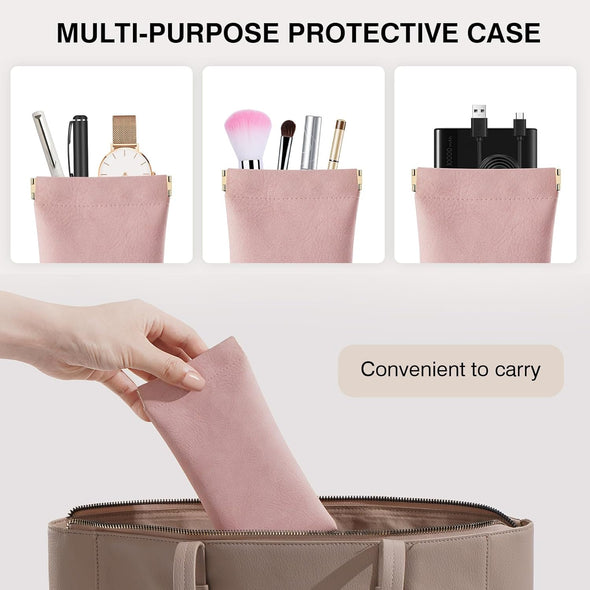 Marvolia Sunglass Case, Portable Squeeze Top Glasses Cases Soft Eyeglass Cases for Women Men Pu Leather Glasses Pouch
