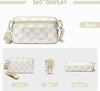 FODOKO Wristlet Wallets for Women Nylon Quilted Wallet with 4 Zippers,Travel Credit Card,Holder Cell Phone Organizer