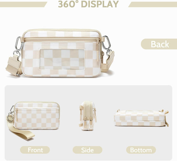 FODOKO Wristlet Wallets for Women Nylon Quilted Wallet with 4 Zippers,Travel Credit Card,Holder Cell Phone Organizer