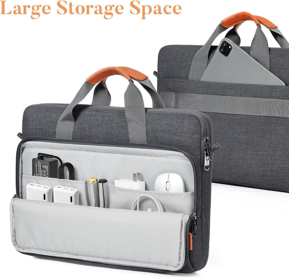 15.6 16 17 17.3 14 13 13.6 Inch Laptop Case Bag with Edge Protection, Computer Shoulder Carrying Briefcase