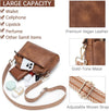 BOSTANTEN Small Crossbody Purse for Women Triple Zip Cell Phone Leather Handbag with Colored Shoulder Strap
