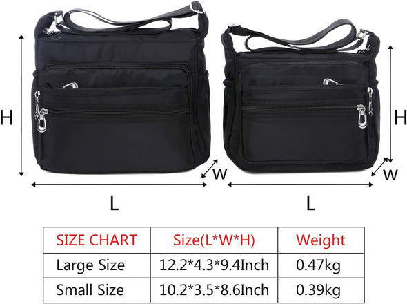 Crossbody Bag for Women Waterproof Shoulder Bag Messenger Bag Casual Nylon Purse Handbag