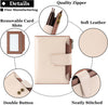 Small Wallet Women RFID Blocking Soft Leather Bifold Compact Card Holder Wallet for Women with Zipper Coin Pocket 4 ID Window