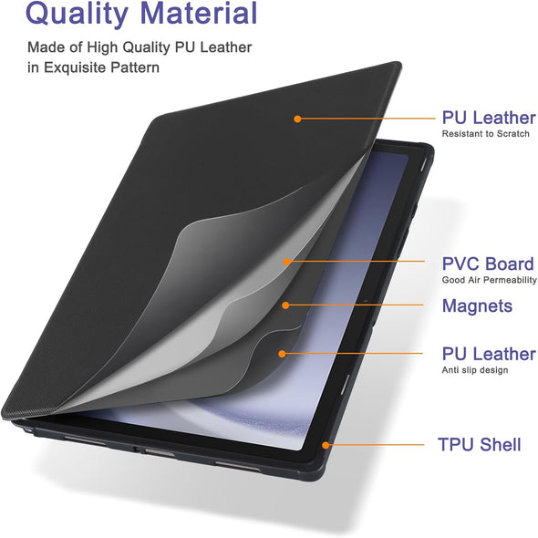 Cobak Case for Samsung Galaxy Tab A9 plus 10.9-Inch 2023, Multi-Viewing Angles, All New PU Leather Smart Cover with Auto Sleep Wake Feature for Samsung Galaxy Tab A9 + Tablet