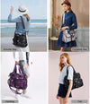 Tote Bag for Women,Multi Pockets Shoulder Handbag,Nurse Bag for Work,Large Cross Body Purse,Fashion Nylon Top Handle Satchel