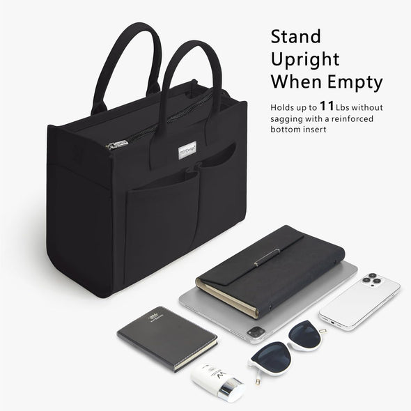 Topdesign Heavy-Duty Canvas Tote Bag for Women, Adjustable Crossbody/Shoulder Handbag with 9 Pockets, Everything Tote
