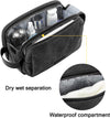 BAGSMART Toiletry Bag for Men, Canvas Travel Toiletry Organizer Dopp Kit Water-Resistant Shaving Bag for Toiletries Accessories,Black-Medium