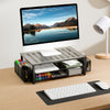 Gianotter Desk Computer Monitor Stand Riser with Drawer and 2 Pen Holder, Desk Organizer, Monitor Stand for Desk, Storage for Classroom Office Supplies Decor (Black)